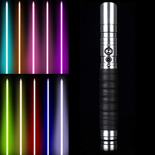 RGB 11 Cambia de Color la Espada Luminosa de Metal Espada Cosplay Regalo Juguete Sonido Llevado luz Guerra de Las Galaxias Mango Plata