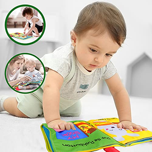 Richgv Libro Blando para Bebés Libro Tela Soft bebés Libros Actividades 3D para Infantes Juguetes sensoriales interactivos para niños para Aprender Habilidad para la Vida y Identificar juguete 0 meses