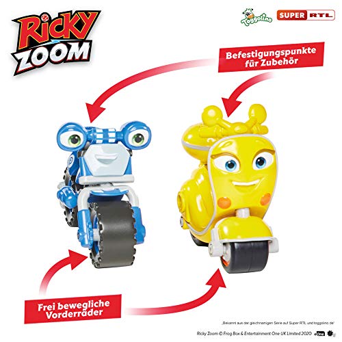 Ricky Zoom T20045 Loop & Scootio Paquete de 2, Figuras de acción de 3 Pulgadas, Juguete de Moto para niños y niñas de 3 años +