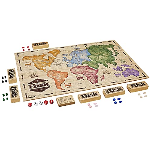 Risk, edición rústica de Madera, Juego de Sociedad de Estrategia, versión Francesa, de 2 a 6 Jugadores