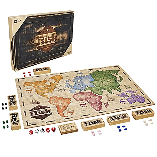 Risk, edición rústica de Madera, Juego de Sociedad de Estrategia, versión Francesa, de 2 a 6 Jugadores