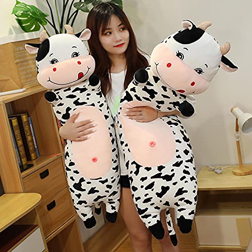 RJGLKS 70-110cm tamaño Gigante de Dibujos Animados de Vaca lechera Almohada de Peluche de Animales Lindos Juguetes de Peluche para niños adorables niñas Regalo 110cm