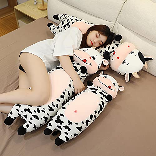 RJGLKS 70-110cm tamaño Gigante de Dibujos Animados de Vaca lechera Almohada de Peluche de Animales Lindos Juguetes de Peluche para niños adorables niñas Regalo 110cm