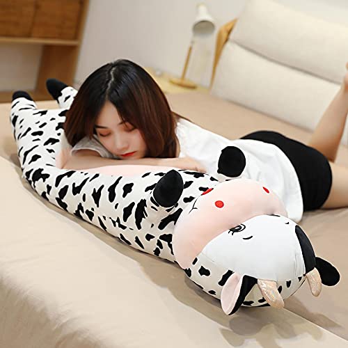 RJGLKS 70-110cm tamaño Gigante de Dibujos Animados de Vaca lechera Almohada de Peluche de Animales Lindos Juguetes de Peluche para niños adorables niñas Regalo 110cm