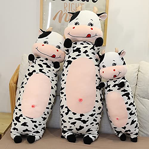 RJGLKS 70-110cm tamaño Gigante de Dibujos Animados de Vaca lechera Almohada de Peluche de Animales Lindos Juguetes de Peluche para niños adorables niñas Regalo 110cm