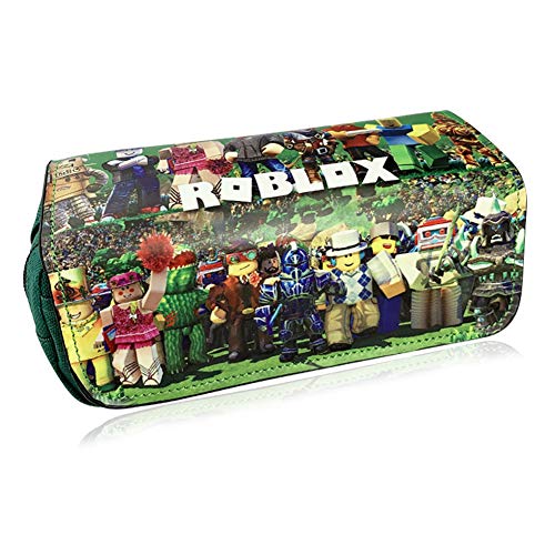 Roblox Estuche Escolar de Gran Capacidad, Bolsa de Lápiz Portable Estuche Organizador de Material Papelería con Cremallera Doble para Estudiantes en Escuela y Empleados en Oficina