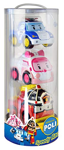 Robocar Poli Coches de Juguete de fricción-Pack 3 héroes Poli, Roy y Amber fieles a la Serie, Desde 3 años, Multicolor (Silverlit 54281)