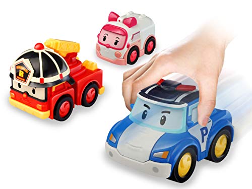 Robocar Poli Coches de Juguete de fricción-Pack 3 héroes Poli, Roy y Amber fieles a la Serie, Desde 3 años, Multicolor (Silverlit 54281)