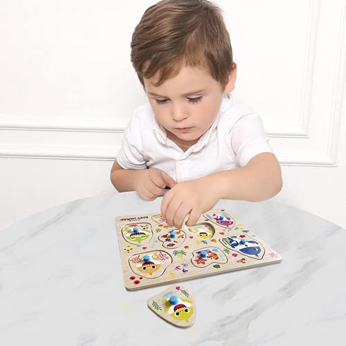 Rompecabezas Baby Shark Juego de Mesa para Niños |Rompecabezas Educativo para Todas Las Edades | Puzzle de Piezas con Temática Baby Shark | Educa y Diviértete