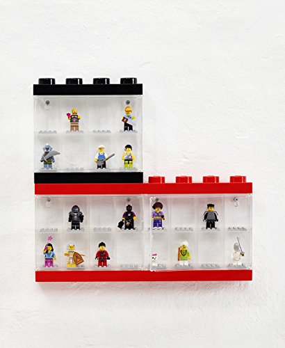 Room Copenhagen Caja expositora para 16 Minifiguras de Lego, Contenedor apilable para Pared o Escritorio, Gris, Grande