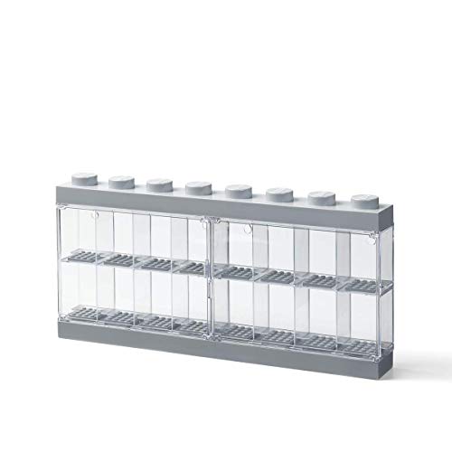 Room Copenhagen Caja expositora para 16 Minifiguras de Lego, Contenedor apilable para Pared o Escritorio, Gris, Grande