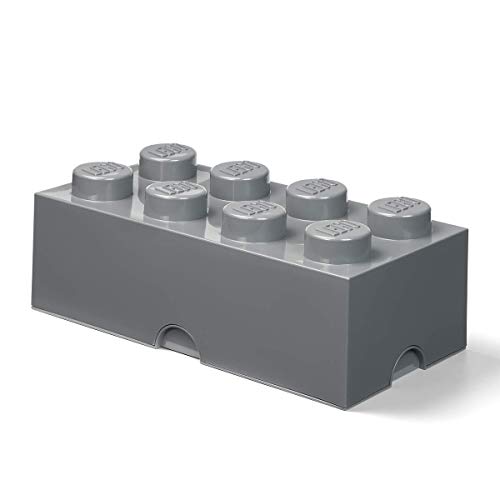 Room Copenhagen-Ladrillo de Almacenamiento de 8 espigas de Lego, Caja de almacenaje apilable, 12 l, Gris Oscuro, Color, One Size 40041754