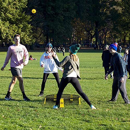 Roundnet Set, compuesto por 3 pelotas, red resistente, bomba para pelotas, bolsa de transporte, para jugar en el parque, en el jardín y en la playa, instrucciones incluidas.