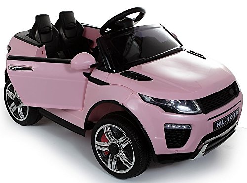 Rover Evoque Style 4 x 4 eléctrico / batería para coche 12 V con puertas de apertura, color rosa (Producto con enchufe de UK)