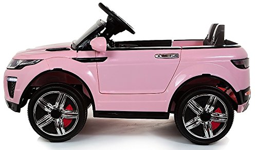 Rover Evoque Style 4 x 4 eléctrico / batería para coche 12 V con puertas de apertura, color rosa (Producto con enchufe de UK)