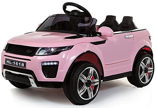 Rover Evoque Style 4 x 4 eléctrico / batería para coche 12 V con puertas de apertura, color rosa (Producto con enchufe de UK)