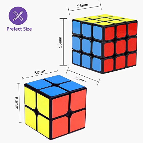 ROXENDA Cubos de Velocidad, Speed Cube Set Qiyi de 2x2 3x3 Cube, Fácil de Tornear y Liso Jugar, Cubo de Velocidad para Principiantes y Pro