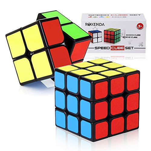 ROXENDA Cubos de Velocidad, Speed Cube Set Qiyi de 2x2 3x3 Cube, Fácil de Tornear y Liso Jugar, Cubo de Velocidad para Principiantes y Pro