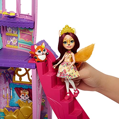 Royal Enchantimals Catillo del baile real con Felicity Fox y Flick Casa de juguete con muñeca, mascota y accesorios (Mattel HCG59)