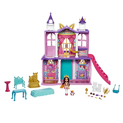 Royal Enchantimals Catillo del baile real con Felicity Fox y Flick Casa de juguete con muñeca, mascota y accesorios (Mattel HCG59)