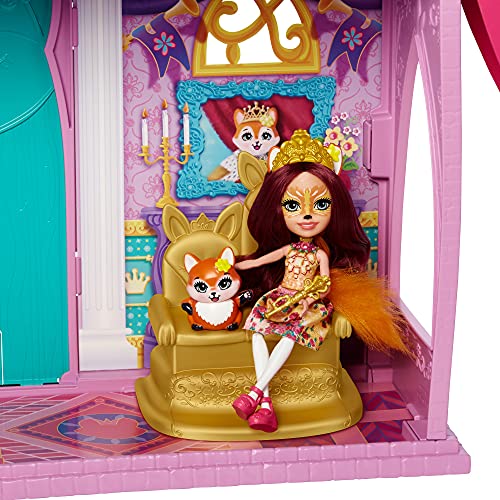 Royal Enchantimals Catillo del baile real con Felicity Fox y Flick Casa de juguete con muñeca, mascota y accesorios (Mattel HCG59)