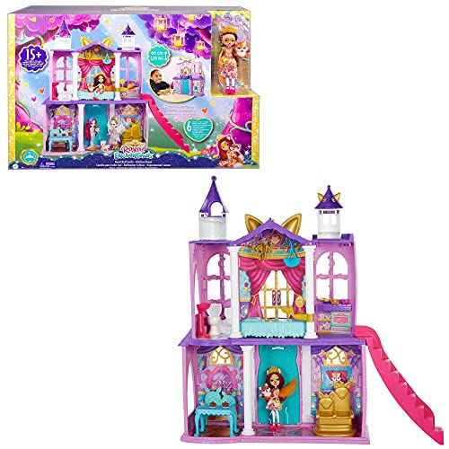 Royal Enchantimals Catillo del baile real con Felicity Fox y Flick Casa de juguete con muñeca, mascota y accesorios (Mattel HCG59)