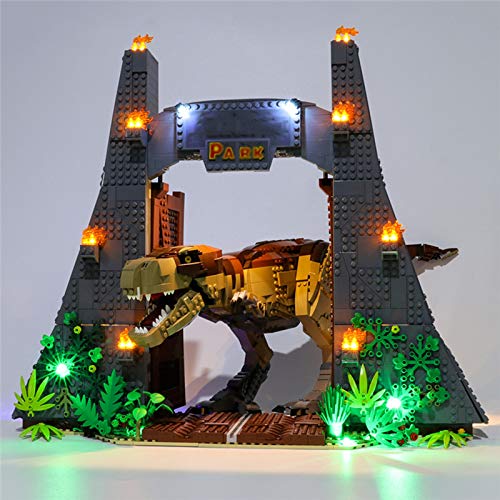 RTMX&kk Juego de Luces USB de para T. Rex Rampage Modelo de Bloques de Construcción, Kit de luz LED Compatible con Lego 75936 (NO Incluido en el Modelo)