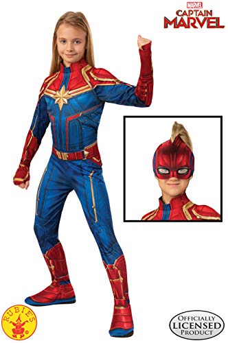 Rubie's- Captain Marvel Economy Hero Disfraz Infantil, Multicolor, L (8-10 años) (700594L)