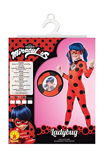 Rubies – Disfraz clásico oficial Ladybug Miraculous, niño, I-300778M, talla M 5-6 años, color rojo