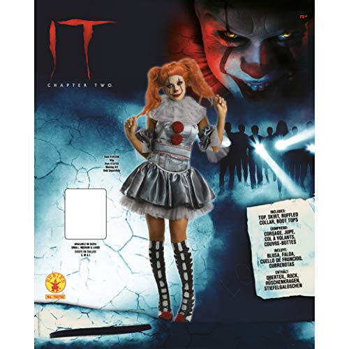 Rubies Disfraz oficial de payaso Pennywise IT para mujer, película Pennywise para adultos, tamaño pequeño