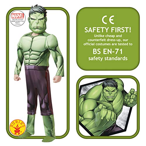 Rubies Marvel Avengers Hulk Deluxe - Disfraz infantil, Color verde, L (640839L)