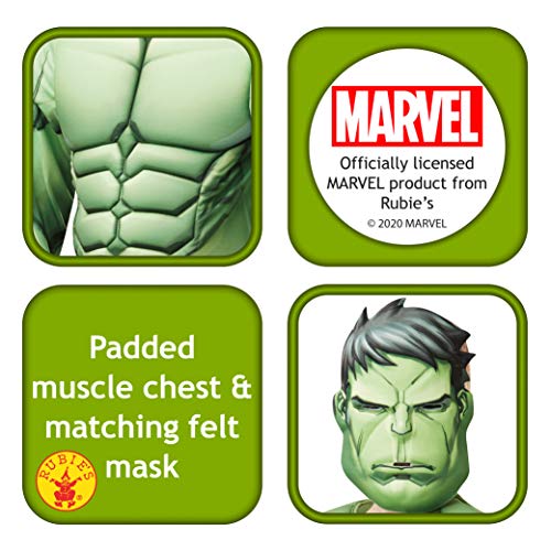 Rubies Marvel Avengers Hulk Deluxe - Disfraz infantil, Color verde, L (640839L)