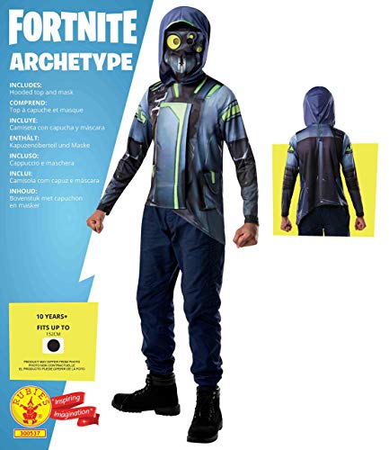 Rubies Official Fortnite Archetype Costume Kit-Top & Mask Disfraz, Multicolor, talla única (300537NS)