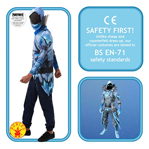 Rubie's- Official Fortnite Frozen Raven Costume Kit-Top & Mask Disfraz, Multicolor, talla única (300538NS)