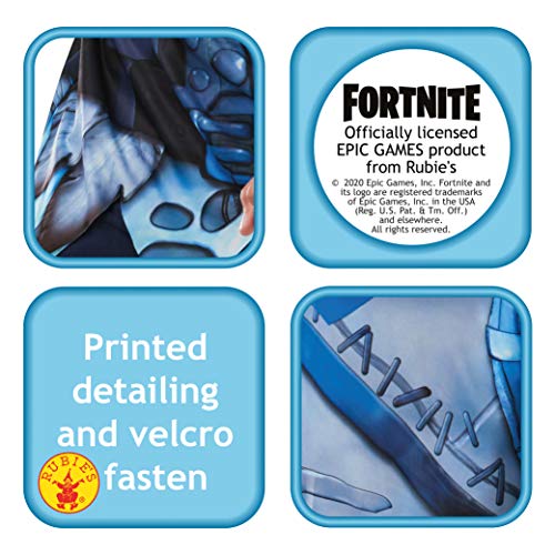 Rubie's- Official Fortnite Frozen Raven Costume Kit-Top & Mask Disfraz, Multicolor, talla única (300538NS)