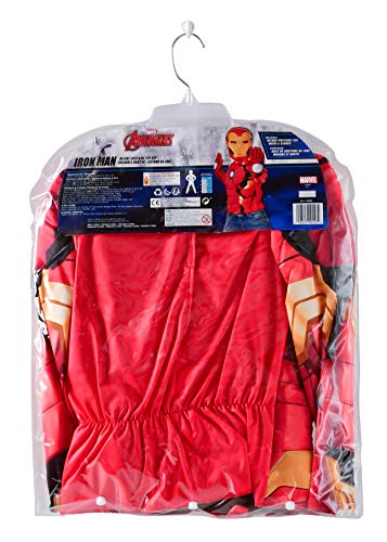 Rubies- Rubie'S Official Marvel Disfraz, Pecho Musculoso Iron Man con Accesorios, Infantil, Talla M Avengers, Liso, Color Amarillo, Rojo, Normal (G40228)