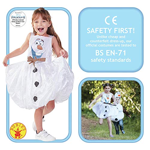 Rubies vestido oficial de Disney Frozen 2, Olaf Air Moving Dress para niños, talla pequeña de 3 a 4 años