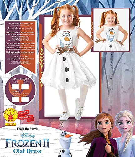 Rubies vestido oficial de Disney Frozen 2, Olaf Air Moving Dress para niños, talla pequeña de 3 a 4 años