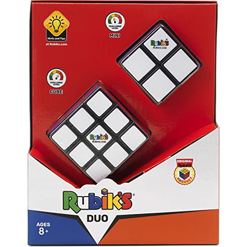 Rubik's Cubo de Rubik el Original, Duo Pack, 3 x 3 + 2 x 2 Mini, Rompecabezas Profesional, Edad 8+, 6062613 (Clementoni