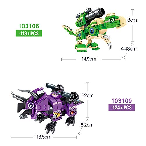 RuiDaXiang Bloque de construcción de Robot de Dinosaurio Juguete,6 en 1 Transformando Dinosaurios Guerrero Mech,Modular DIY Juguete para niños de 6-12 años niños niñas(649pcs)