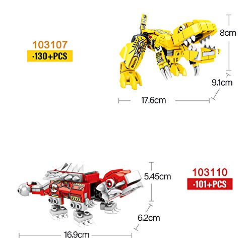 RuiDaXiang Bloque de construcción de Robot de Dinosaurio Juguete,6 en 1 Transformando Dinosaurios Guerrero Mech,Modular DIY Juguete para niños de 6-12 años niños niñas(649pcs)