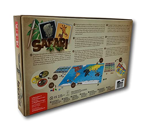 Safari, el Juego de los Animales. Juego de Mesa de Estrategia y Aprendizaje de Animales del Mundo.