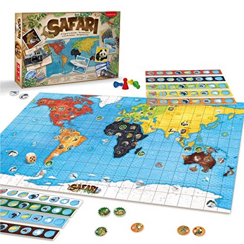 Safari, el Juego de los Animales. Juego de Mesa de Estrategia y Aprendizaje de Animales del Mundo.