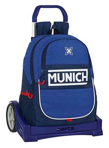 Safta 612074860 Mochila Espalda Ergonómica con Carro Evolution de Munich Retro, 320x160x440mm