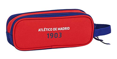 Safta 812045513 Estuche portatodo Doble 2 Cremalleras Escolar Atlético de Madrid