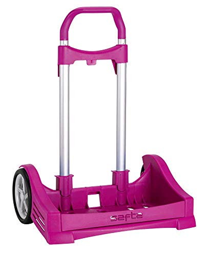 Safta Carro EVOLUTION Para Mochilas Escolares, Plegable, Ligero y Resistente, 400x280x850mm, Fucsia