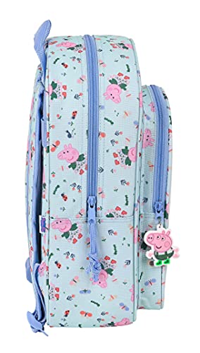 Safta Mochila Escolar Infantil Animada de Peppa Pig Urban Farmer, 260x110x340 mm, Azul Claro/Multicolor