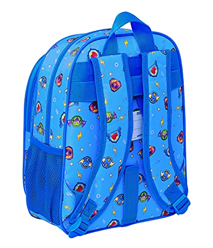 Safta Mochila Escolar Infantil de Superthings Serie 7, 270x100x330 mm, Azul/Multicolor