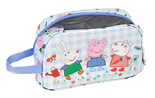 Safta Porta Desayunos Termo Térmica de Peppa Pig Urban Farmer, 215x65x120 mm, Azul Claro/Multicolor