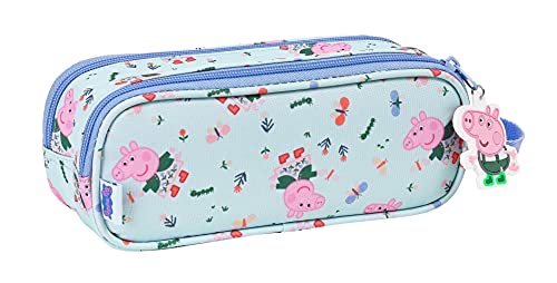 Safta Portatodo Doble de Peppa Pig Urban Farmer, 210x60x80 mm, Azul Claro/Multicolor